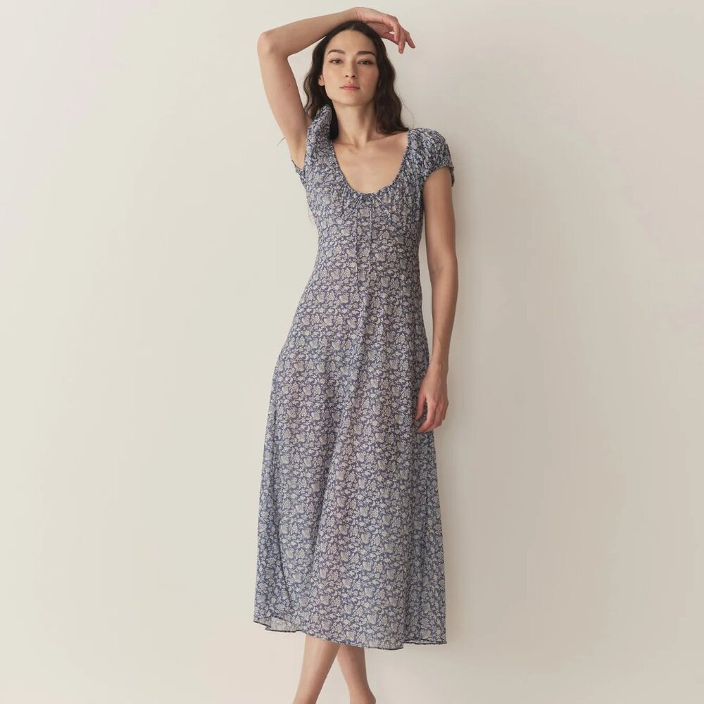 Doen Sofia Dress sz S in BLUE PORCELAIN TEA FLORAL